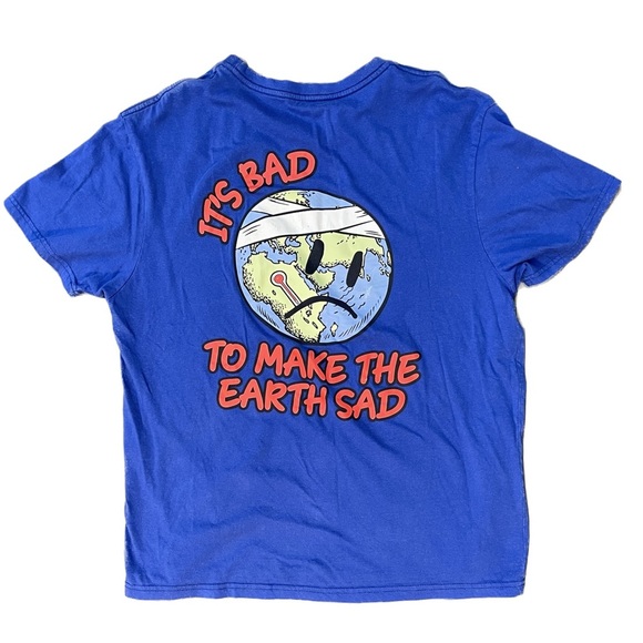 No Planet B Sad Earth T-Shirt Size XL - Picture 4 of 6